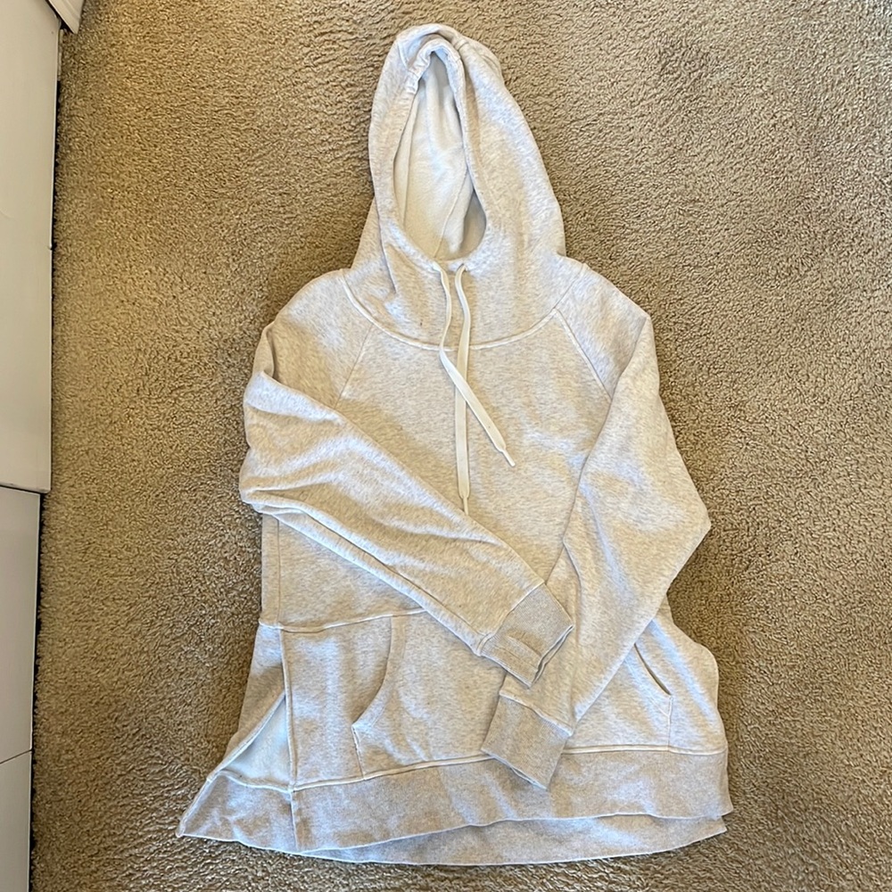 90 degree hoodie with cowl neck and slits on the side